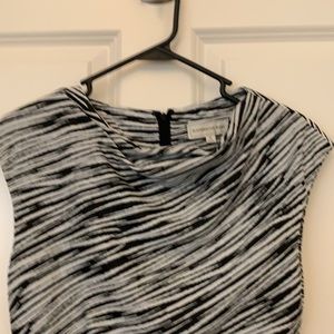 Katherine Kelly Zebra print fitted dress with ruching